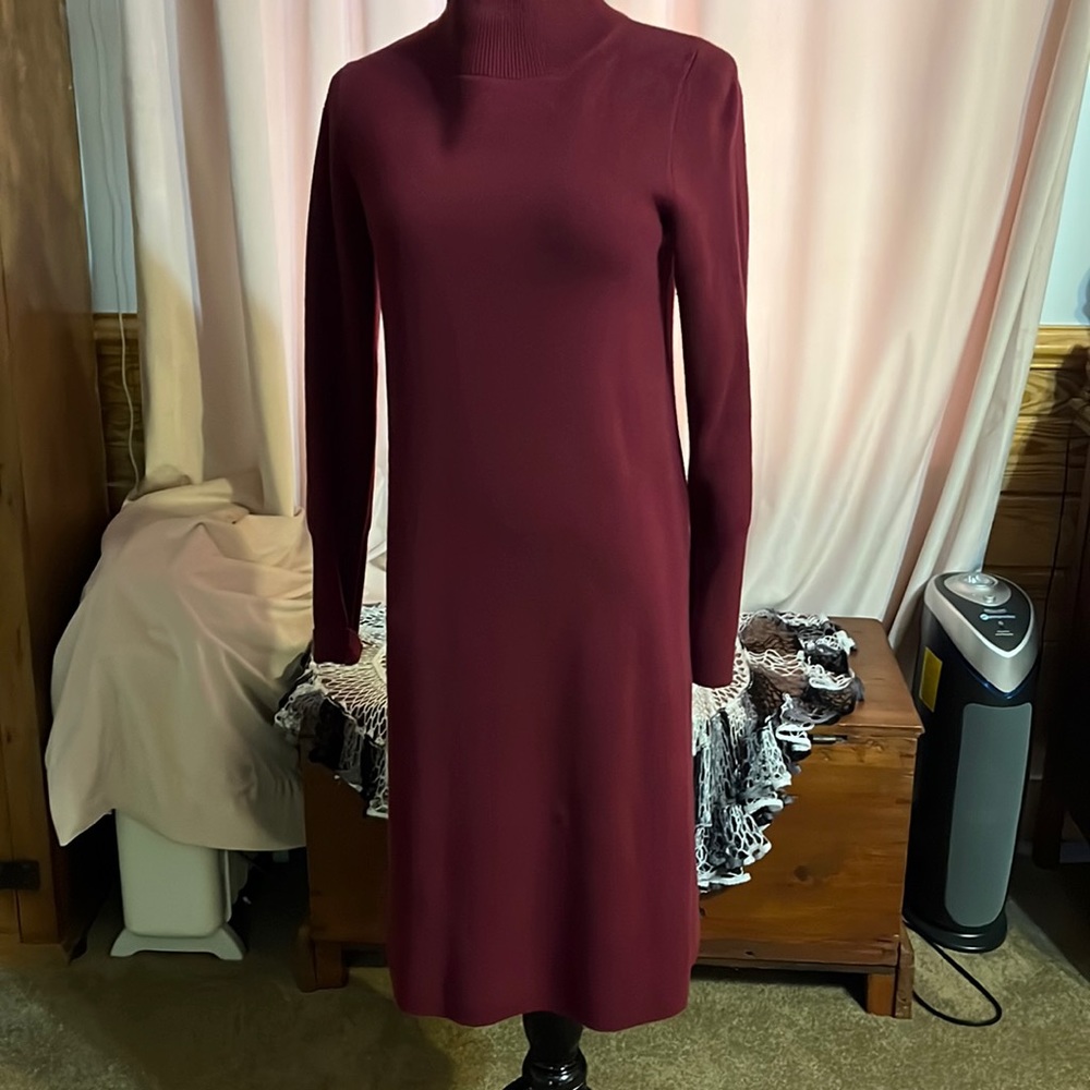 Ann Taylor Wine Sweater Dress Small